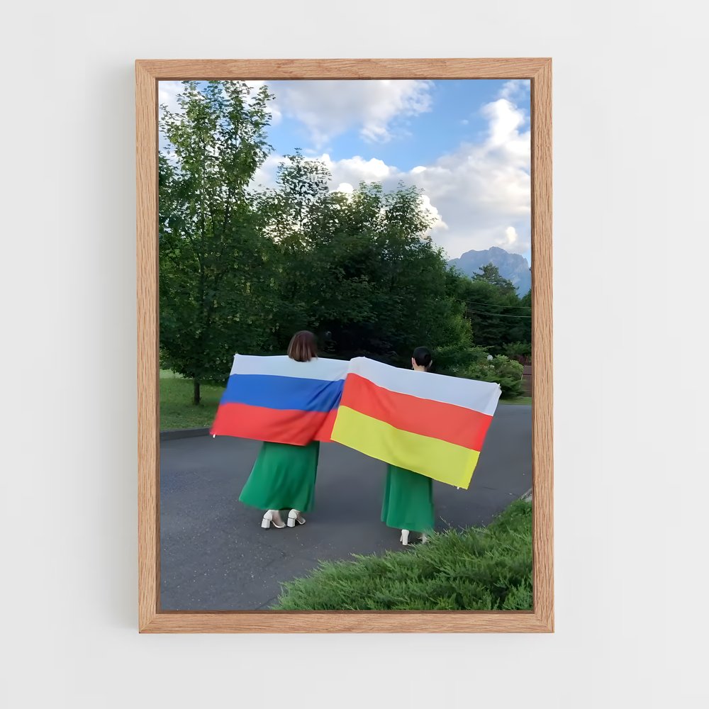 ap-north ossetia flag-1 cadre Bois clair