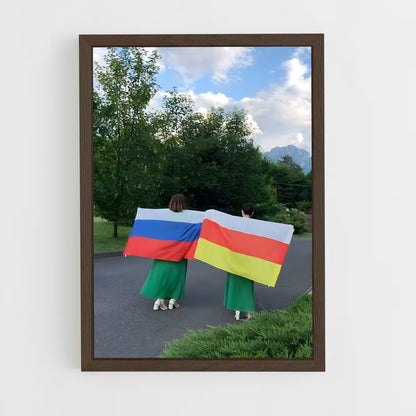 ap-north ossetia flag-1 cadre Bois foncé