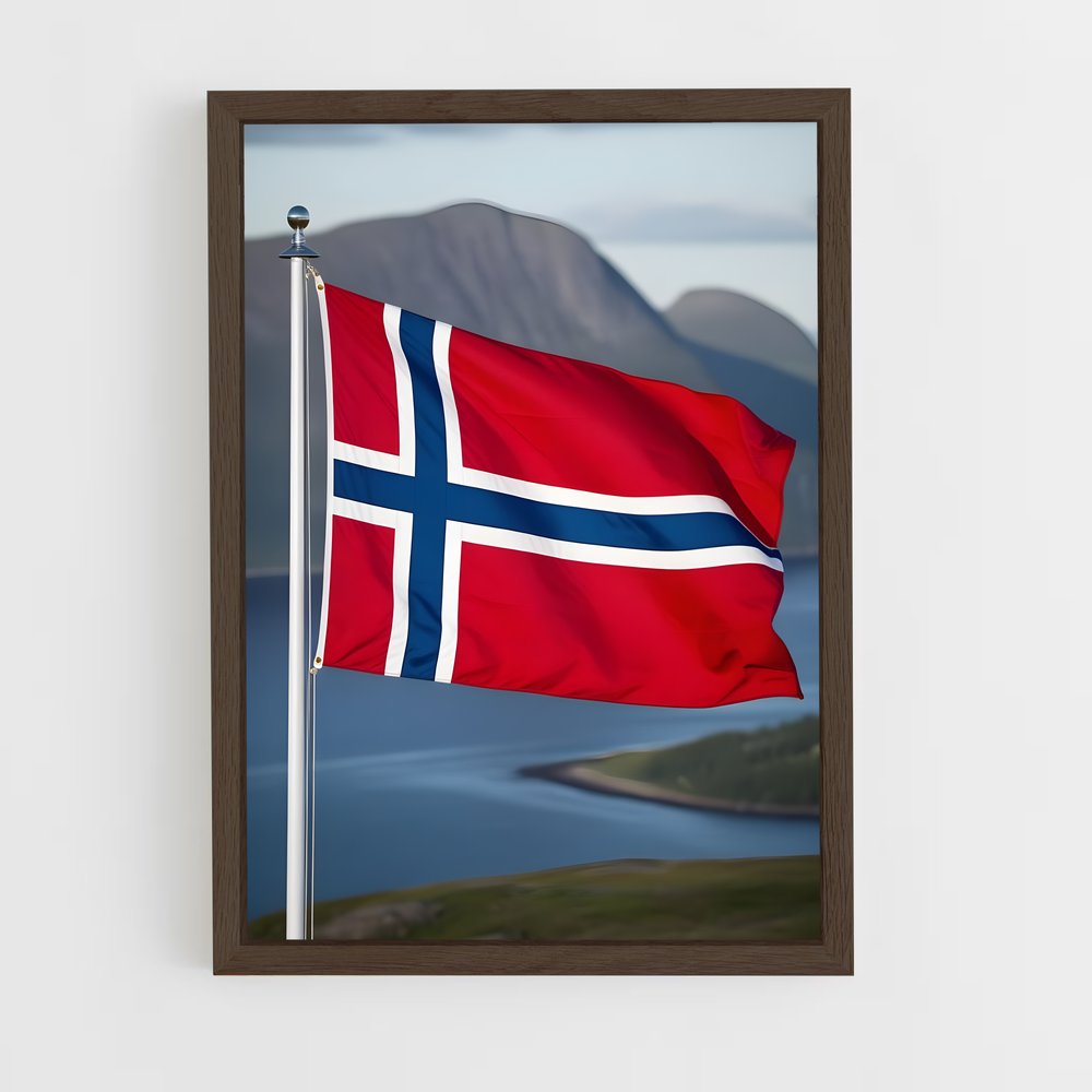 ap-norway flag-2 cadre Bois foncé