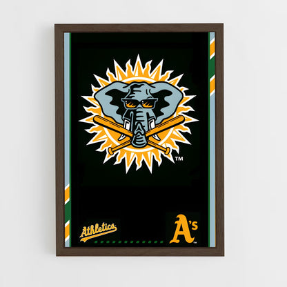 ap-oakland athletics-3 cadre Bois foncé