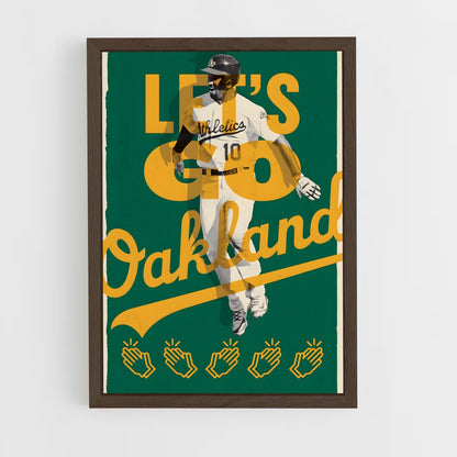 ap-oakland athletics-5 cadre Bois foncé