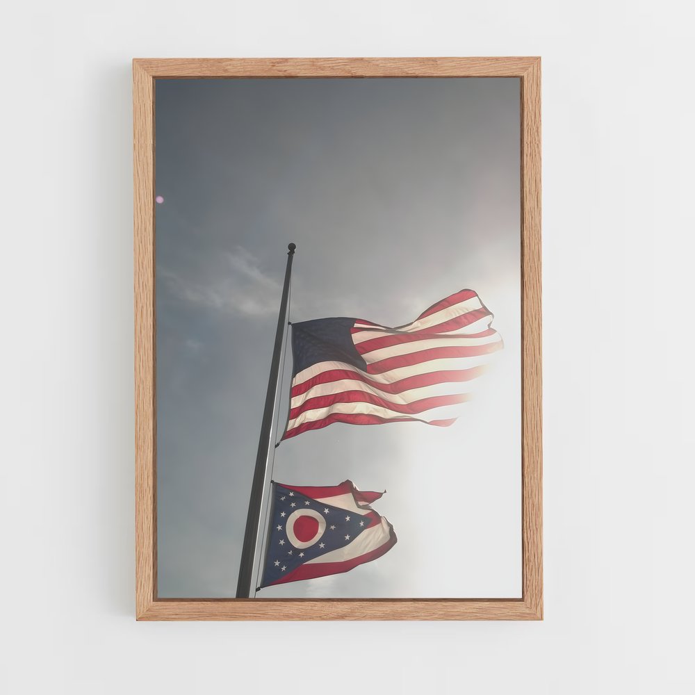 ap-ohio flag-1 cadre Bois clair