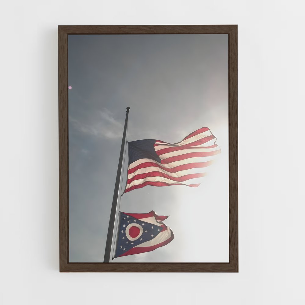 ap-ohio flag-1 cadre Bois foncé