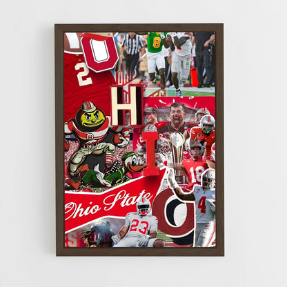 ap-ohio state buckeyes-1 cadre Bois foncé