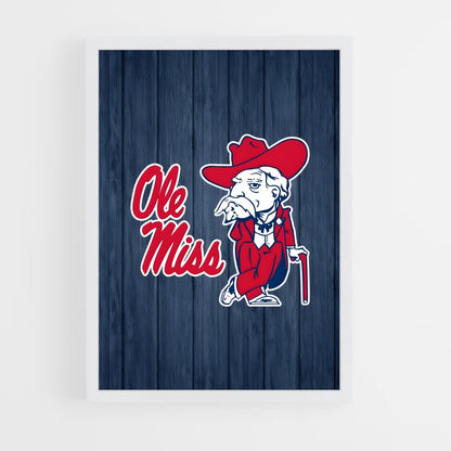 ap-ole miss rebels-3 cadre Blanc