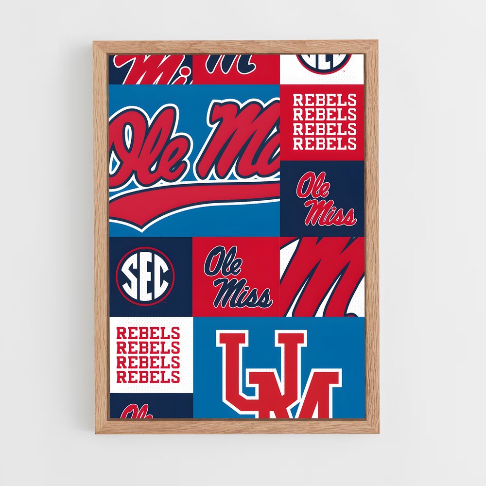 ap-ole miss rebels-9 cadre Bois clair