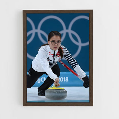 ap-olympics curling-2 cadre Bois foncé