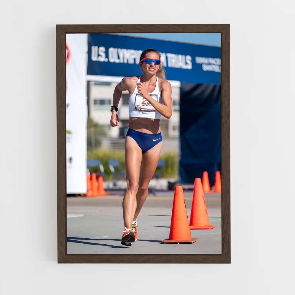 ap-olympics race walking-2 cadre Bois foncé