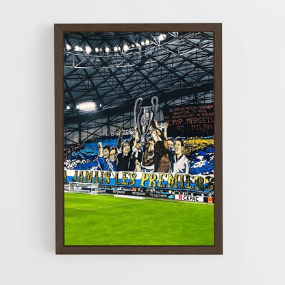 ap-olympique de marseille-12 cadre Bois foncé