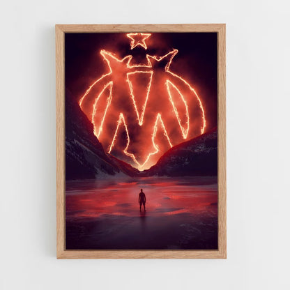ap-olympique de marseille-15 cadre Bois clair