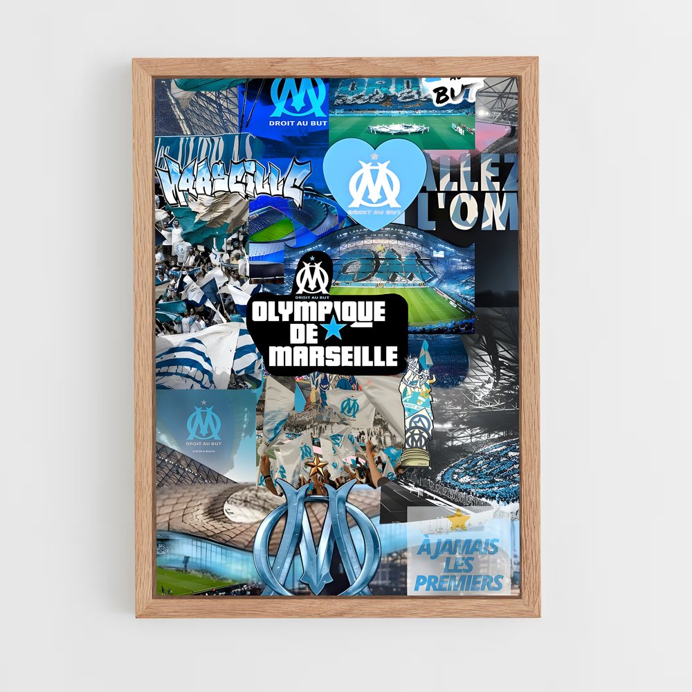 ap-olympique de marseille-2 cadre Bois clair