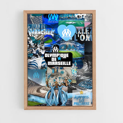 ap-olympique de marseille-2 cadre Bois clair