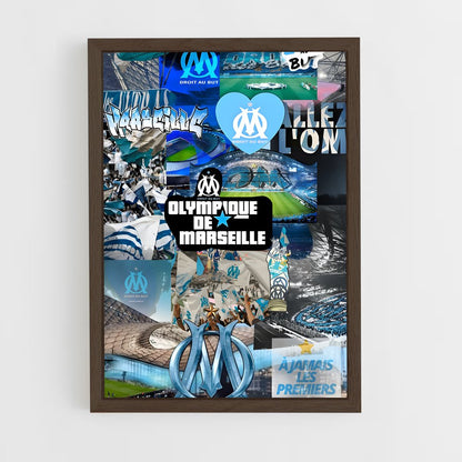 ap-olympique de marseille-2 cadre Bois foncé