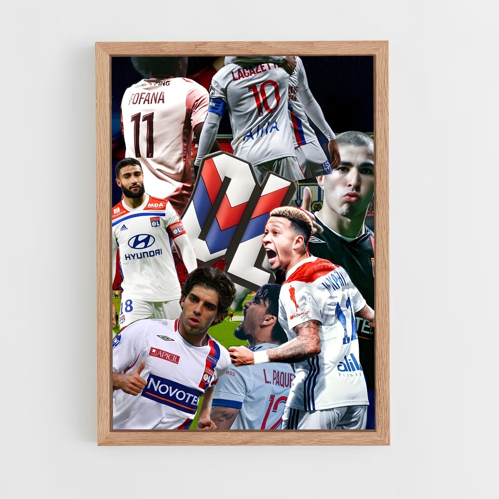 ap-olympique lyonnais-2 cadre Bois clair