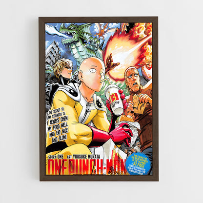 ap-one punch man-4 cadre Bois foncé