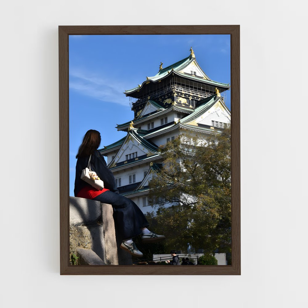 ap-osaka castle-4 cadre Bois foncé