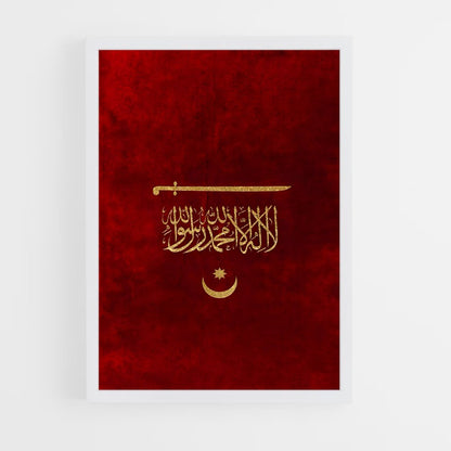 ap-ottoman empire flag-4 cadre Blanc