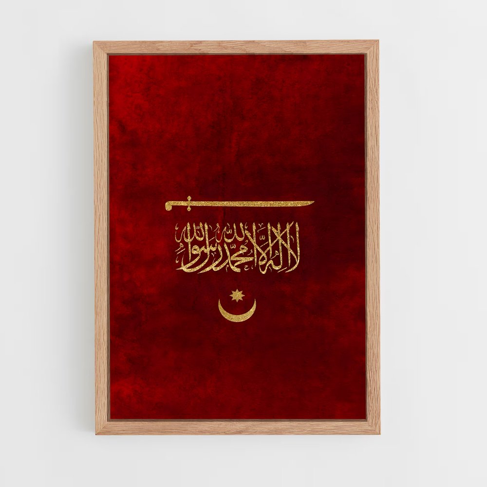 ap-ottoman empire flag-4 cadre Bois clair