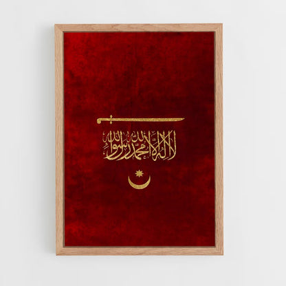 ap-ottoman empire flag-4 cadre Bois clair