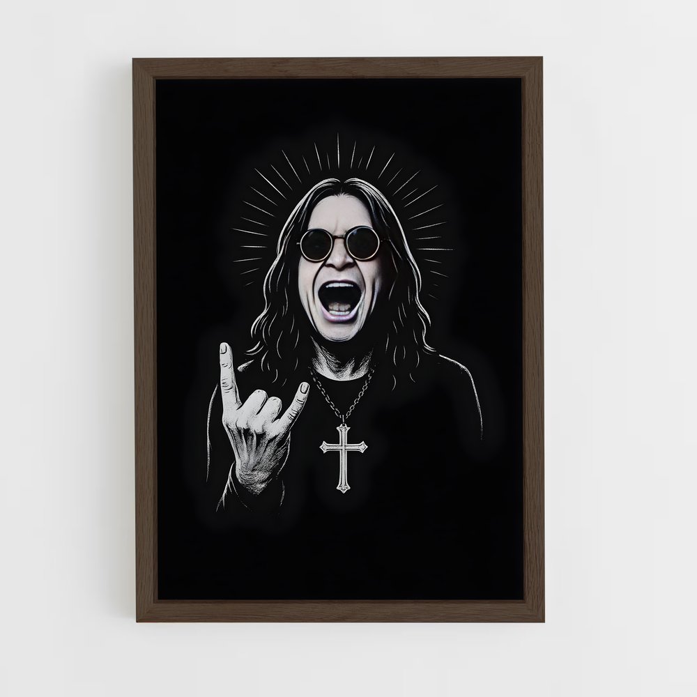 ap-ozzy osbourne-4 cadre Bois foncé