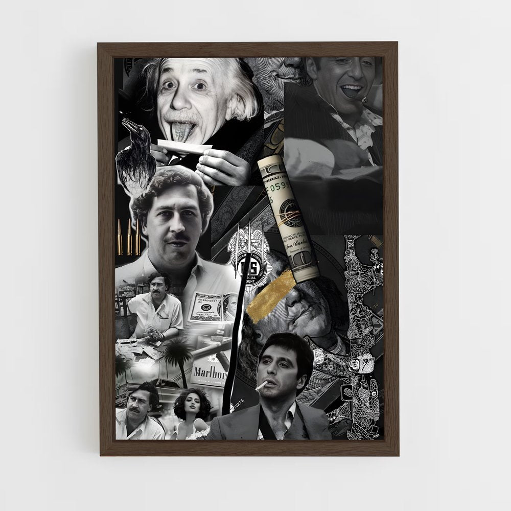 ap-pablo escobar-1 cadre Bois foncé