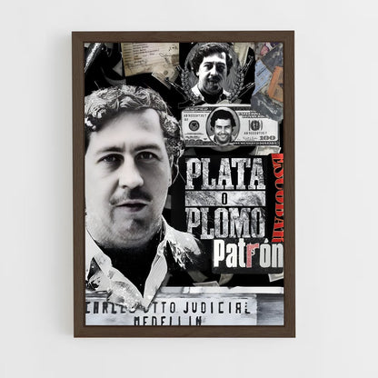 ap-pablo escobar-12 cadre Bois foncé