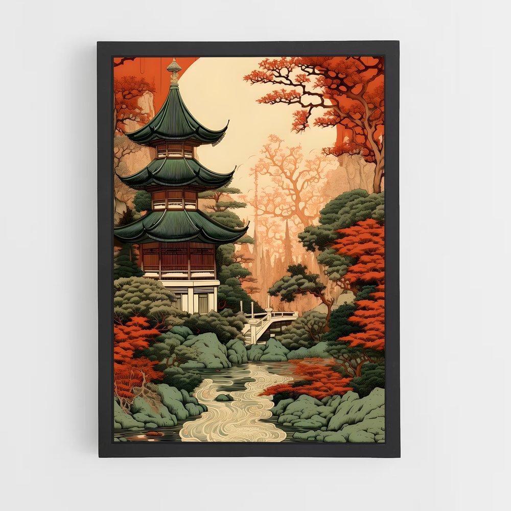 ap-pagoda style architecture-6 cadre Noir
