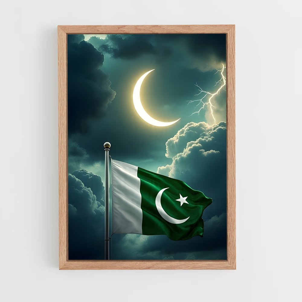 ap-pakistan flag-3 cadre Bois clair