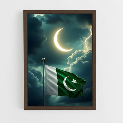 ap-pakistan flag-3 cadre Bois foncé