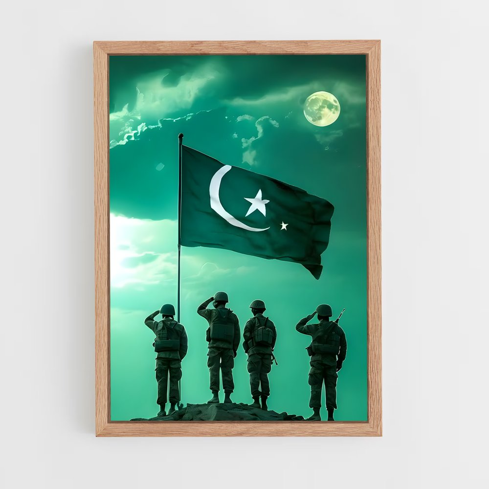 ap-pakistan flag-4 cadre Bois clair
