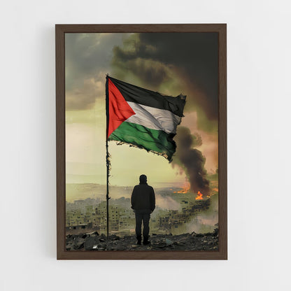 ap-palestine flag-3 cadre Bois foncé