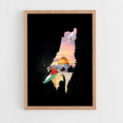 ap-palestine flag-5 cadre Bois clair