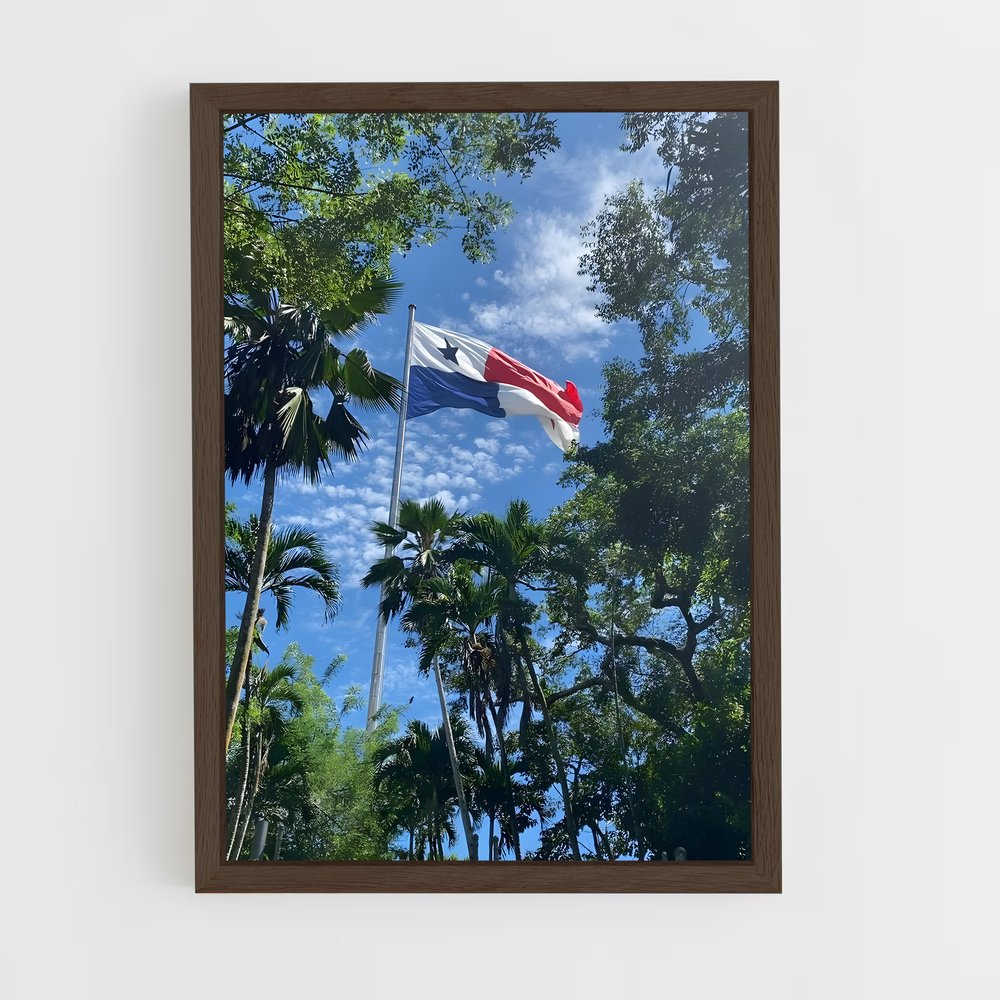 ap-panama flag-1 cadre Bois foncé