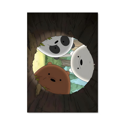 Poster Pandas en Cavernes
