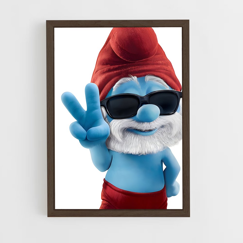 ap-papa smurf-1 cadre Bois foncé