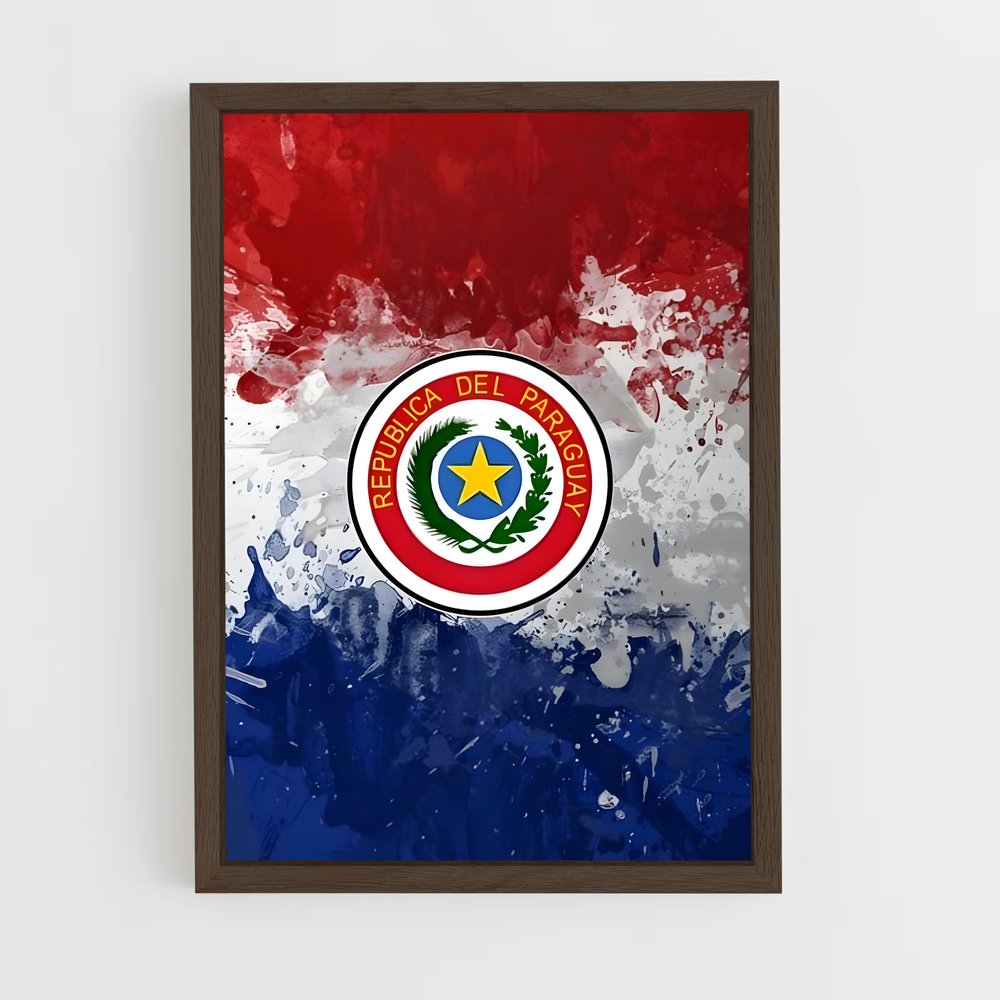 ap-paraguay flag-1 cadre Bois foncé