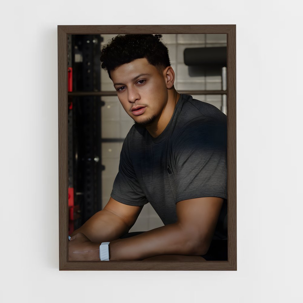ap-patrick mahomes-1 cadre Bois foncé