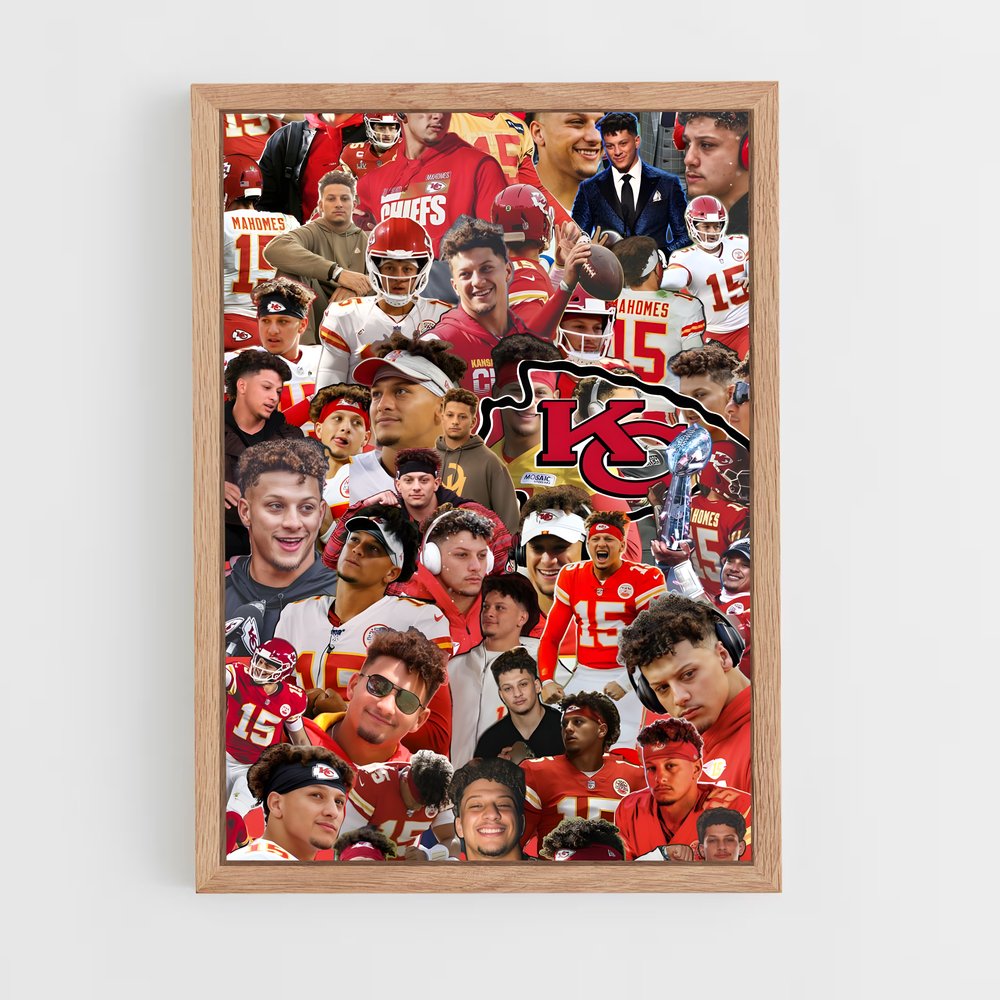 ap-patrick mahomes-2 cadre Bois clair