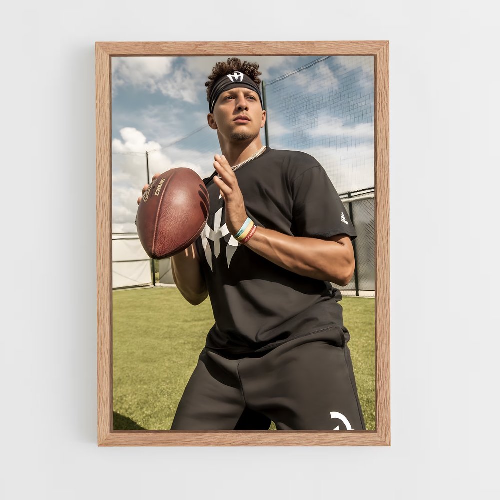 ap-patrick mahomes-4 cadre Bois clair
