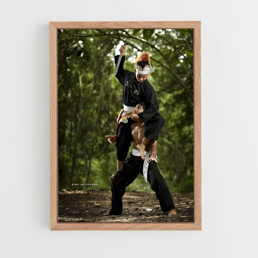 ap-pencak silat-3 cadre Bois clair