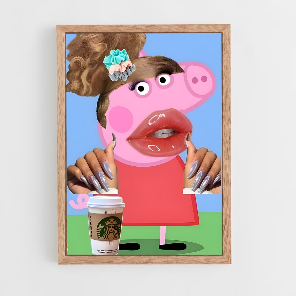 ap-peppa pig-1 cadre Bois clair