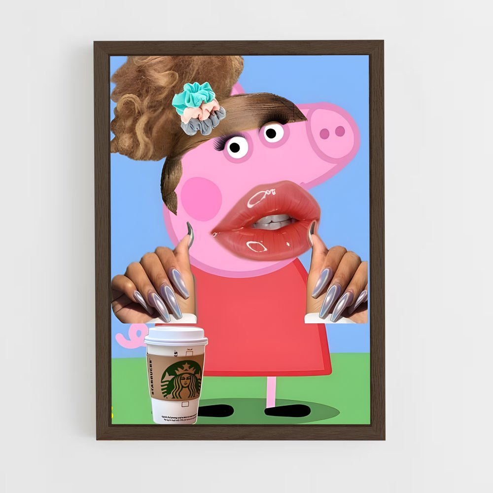 ap-peppa pig-1 cadre Bois foncé