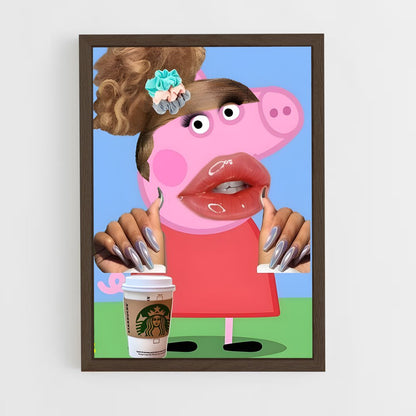 ap-peppa pig-1 cadre Bois foncé