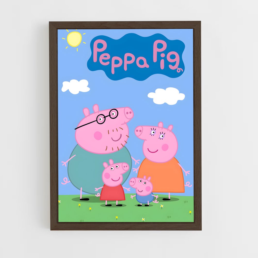 ap-peppa pig-2 cadre Bois foncé