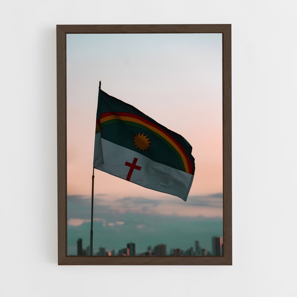 ap-pernambuco flag-3 cadre Bois foncé
