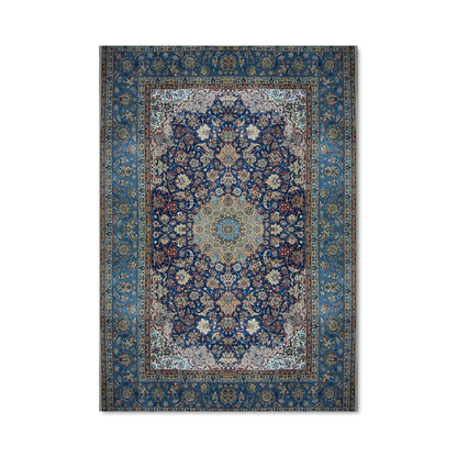 Poster Tapis Bleu Floral