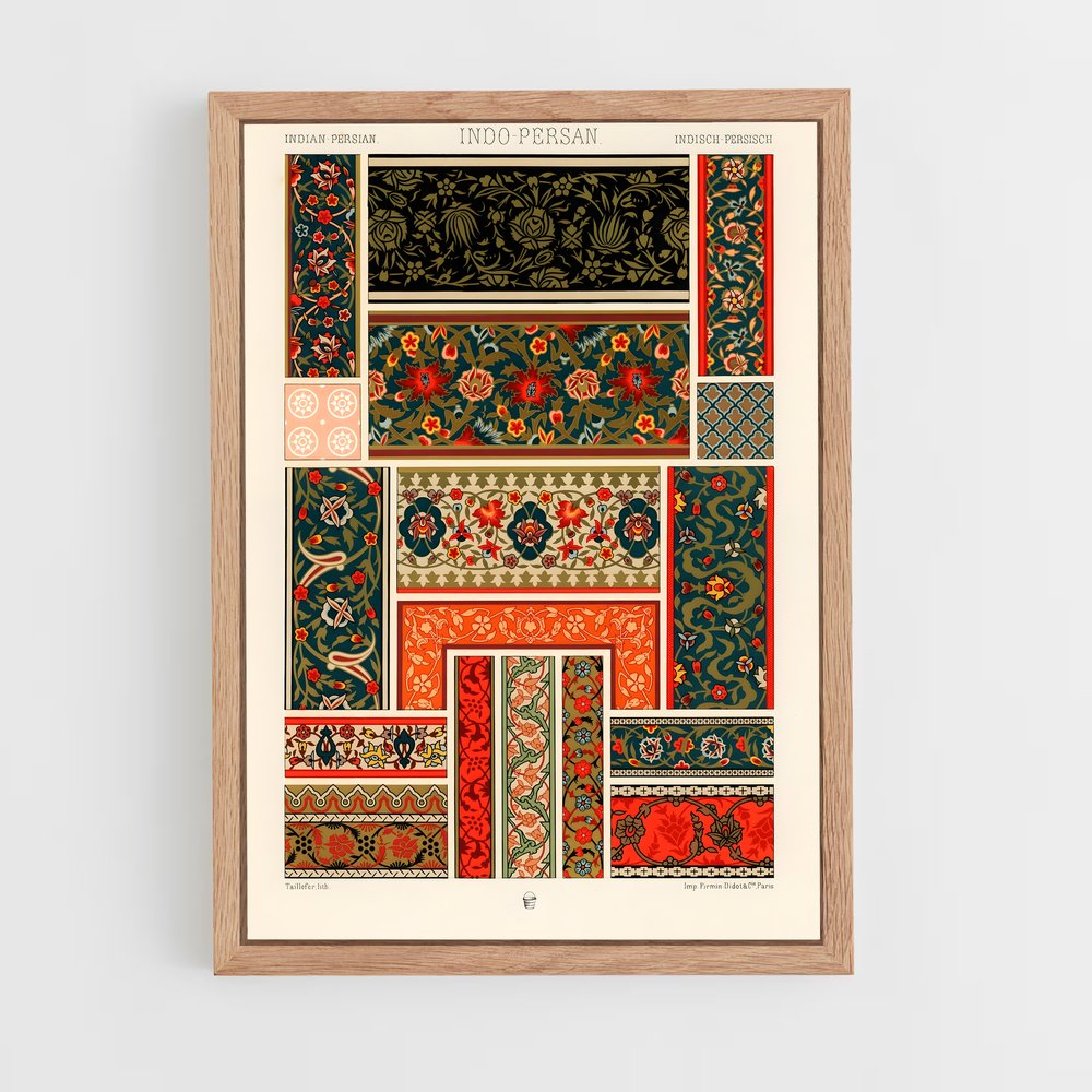 ap-persian patterns-1 cadre Bois clair