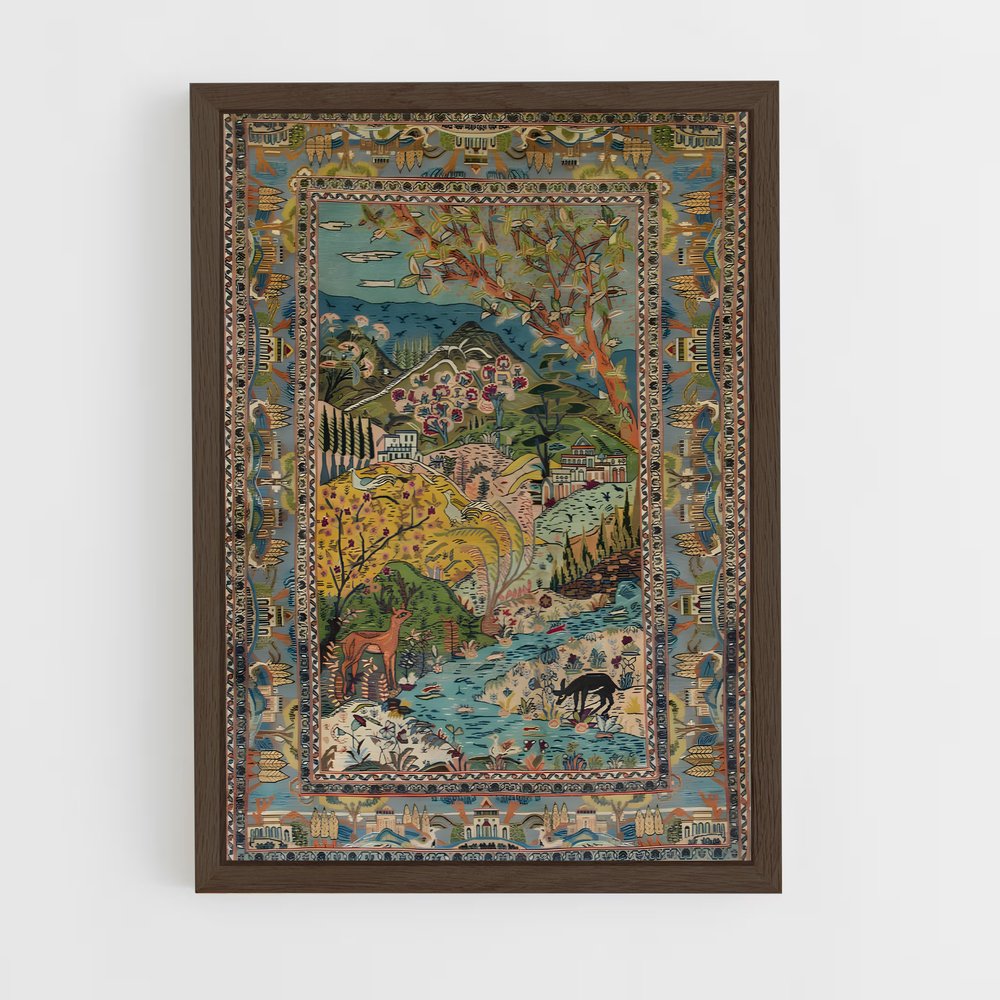 ap-persian patterns-9 cadre Bois foncé