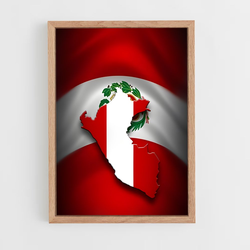ap-peru flag-1 cadre Bois clair