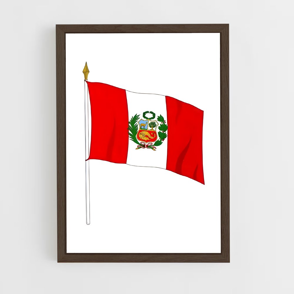 ap-peru flag-2 cadre Bois foncé